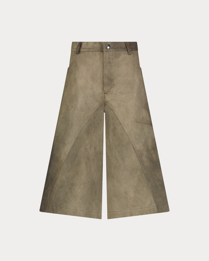 Men's version of Tommi Shorts in Washed Gray and Cream by Aseye Studio