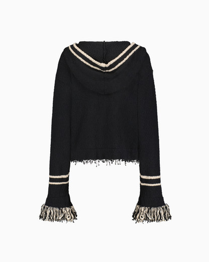 Andy Fringe Knit Hoodie